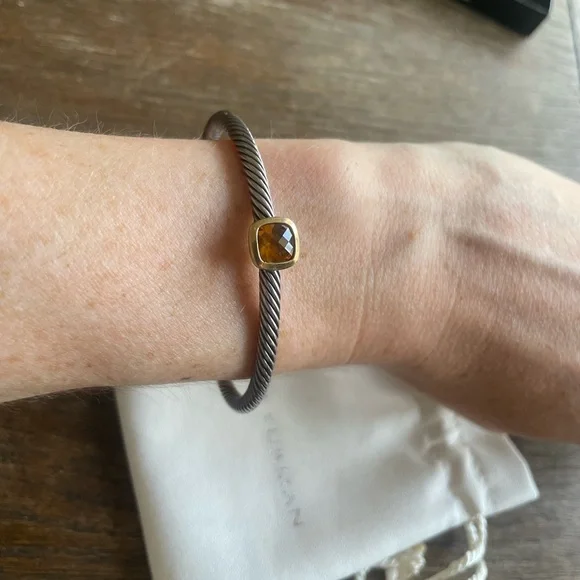 David Yurman Silver and Gold Bracelet with Citrine - Picture 2 of 6